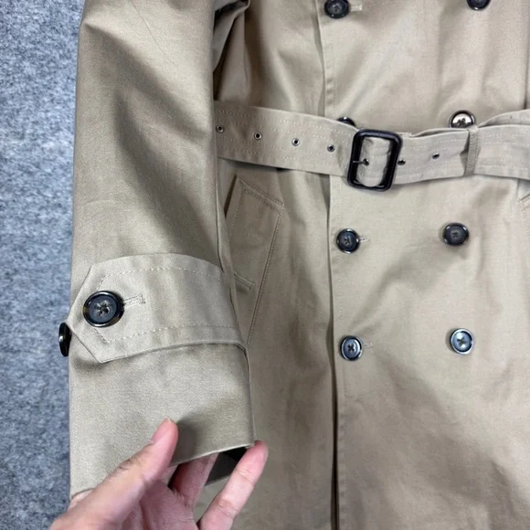 Banana Republic Classic Double Breasted Trench Coat Khaki Size S Quiet Luxury - Picture 4 of 16